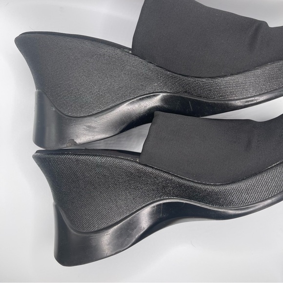 Tommy Hilfiger Women's Black Slip-On‎ Mules Size 9 US Y2K Vintage Chunky Wedges - Picture 12 of 13